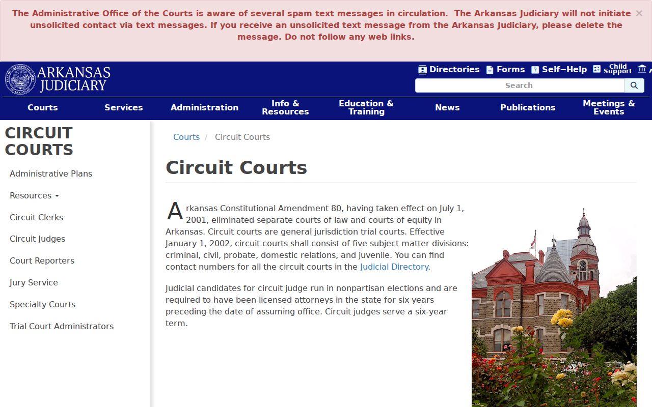 Independence County court docket Circuit Court structure