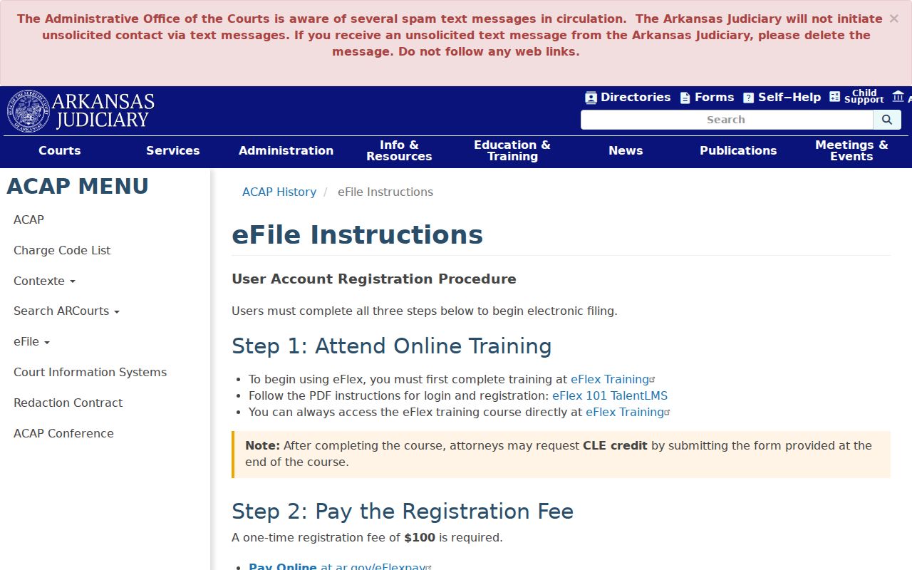 Arkansas electronic filing instructions for Independence County cases