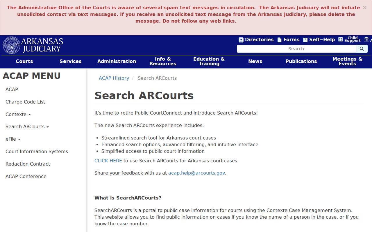 Independence County court calendar Search ARCourts explanation