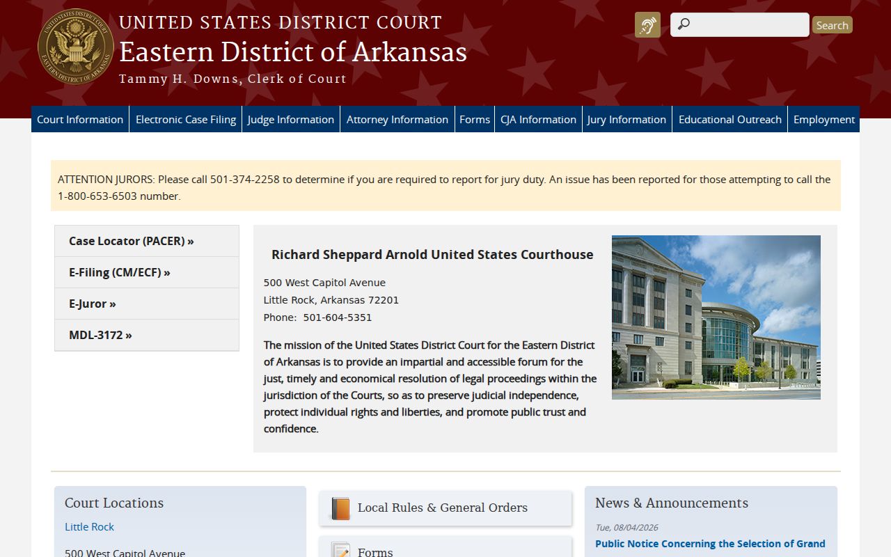 Newark court docket distinction from Eastern District of Arkansas federal cases